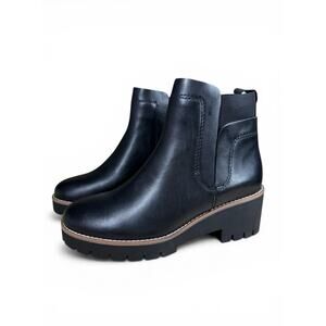 Size 6.5W Blondo Danika Waterproof Bootie Black Chelsea Ankle Wedge Lug Sole